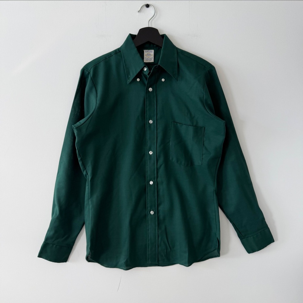 Vintage Arrow Cum Laude Decton Oxford Shirt Green Tapered 14-14.5 S USA 60s
